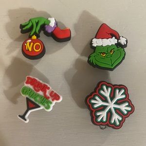Croc charms. Set of 4.  Grinch.  Christmas.  New.  Cute.